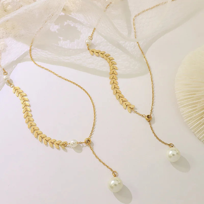 Extraordinary Wheat Necklace With Floating Pearl. Wheat Pearl Necklace Light Luxury High-end Hot Selling Jewelry Necklace