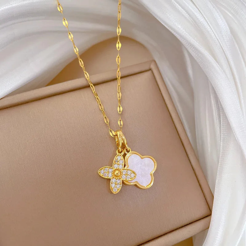 Luxury Floral Four-Leaf Lucky Fashion Necklace