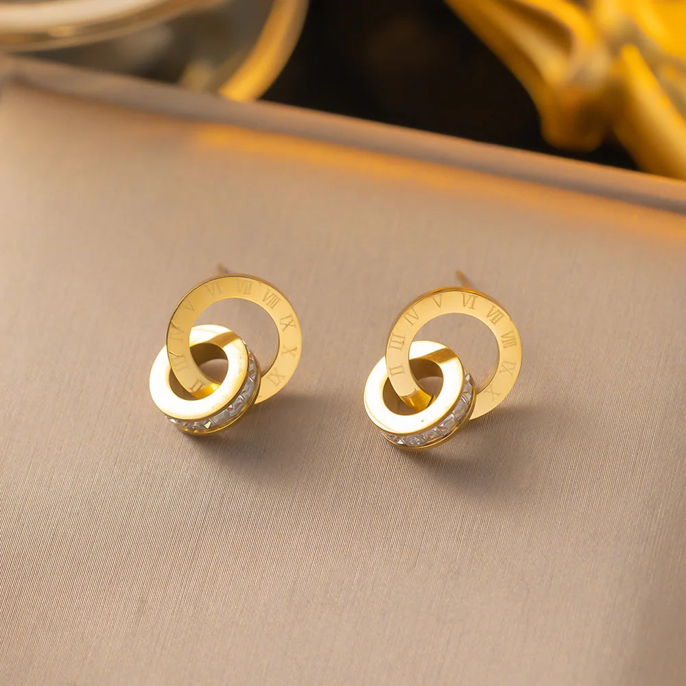 Beautiful Roman Numerals Jewelry Set – Necklace, Bracelet & Earrings