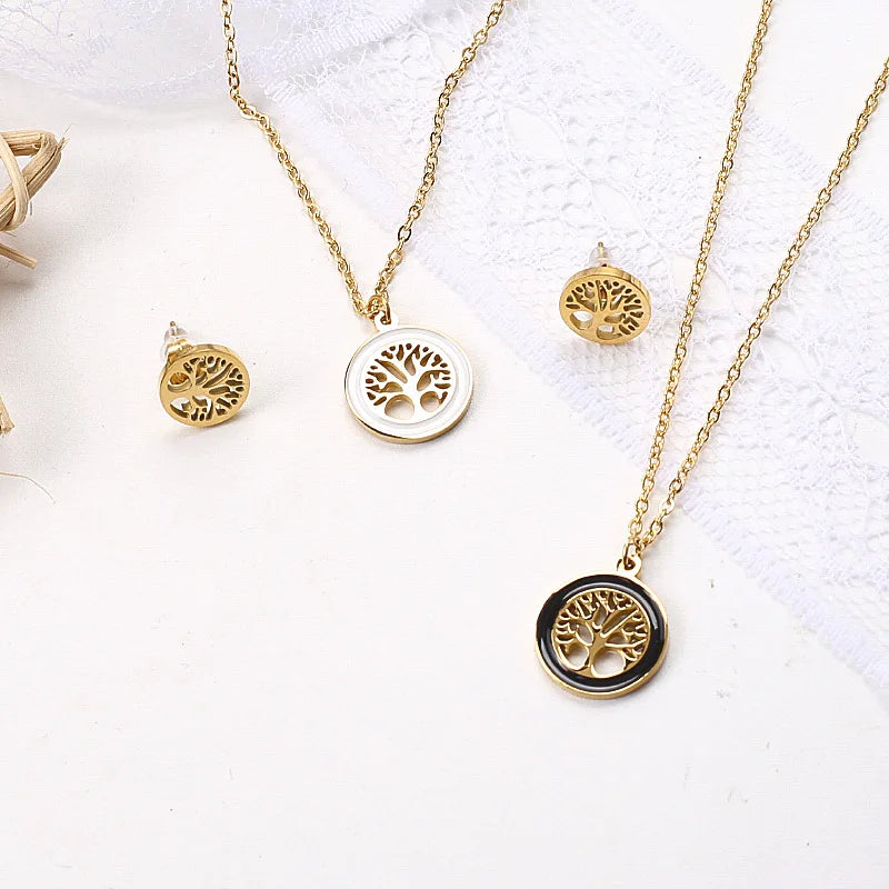 Elegant & Style Life Tree Necklace & Earring Set