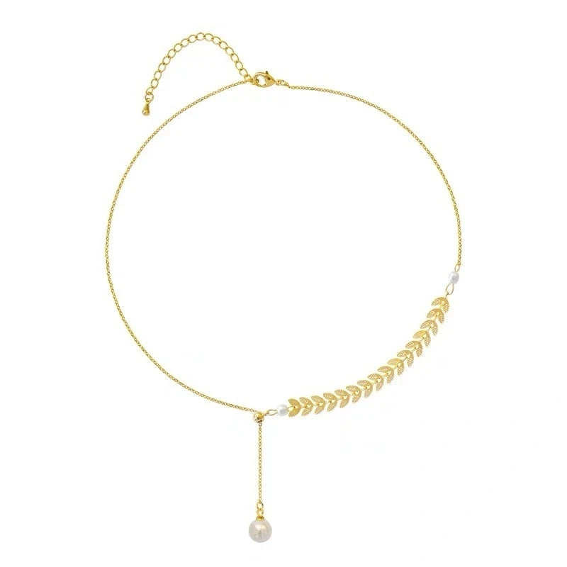 Extraordinary Wheat Necklace With Floating Pearl. Wheat Pearl Necklace Light Luxury High-end Hot Selling Jewelry Necklace