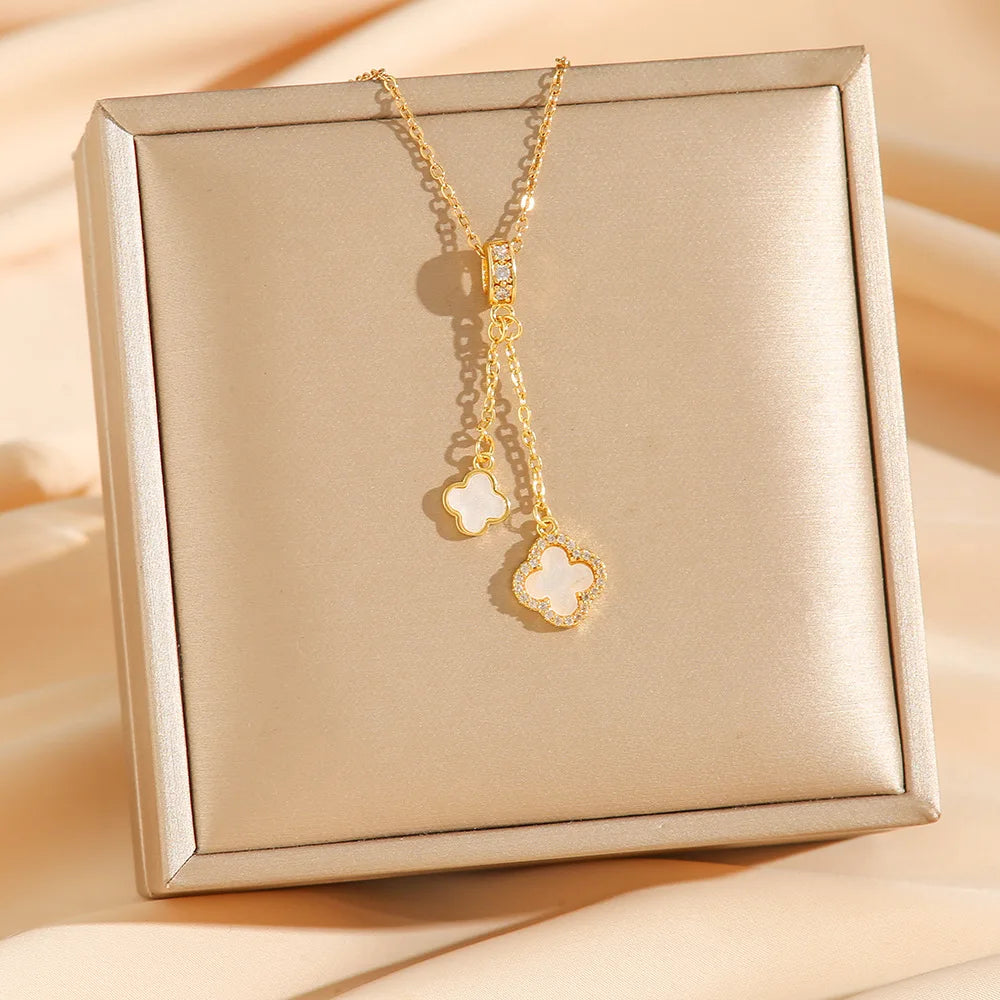High-Quality Four-Leaf Clover Pendant Necklace - Lucky Charm Jewelry