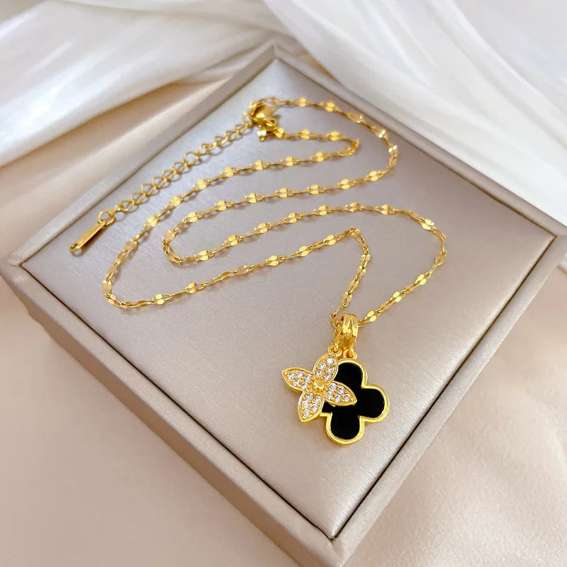 Luxury Floral Four-Leaf Lucky Fashion Necklace