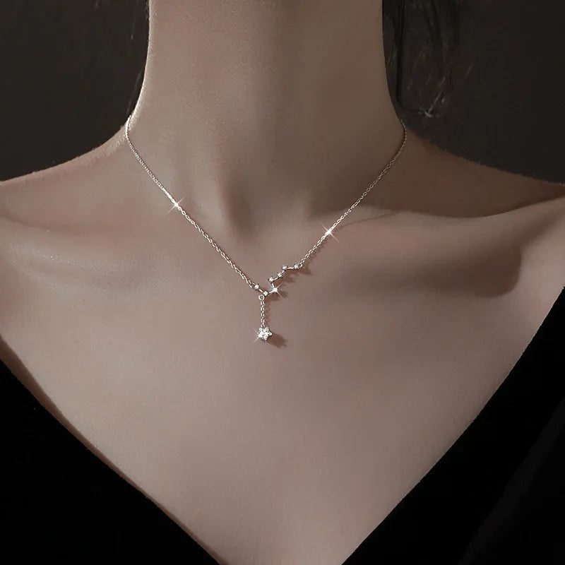 925 Sterling Silver Big Dipper Pendant Necklace with Tassel