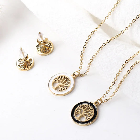 Elegant & Style Life Tree Necklace & Earring Set