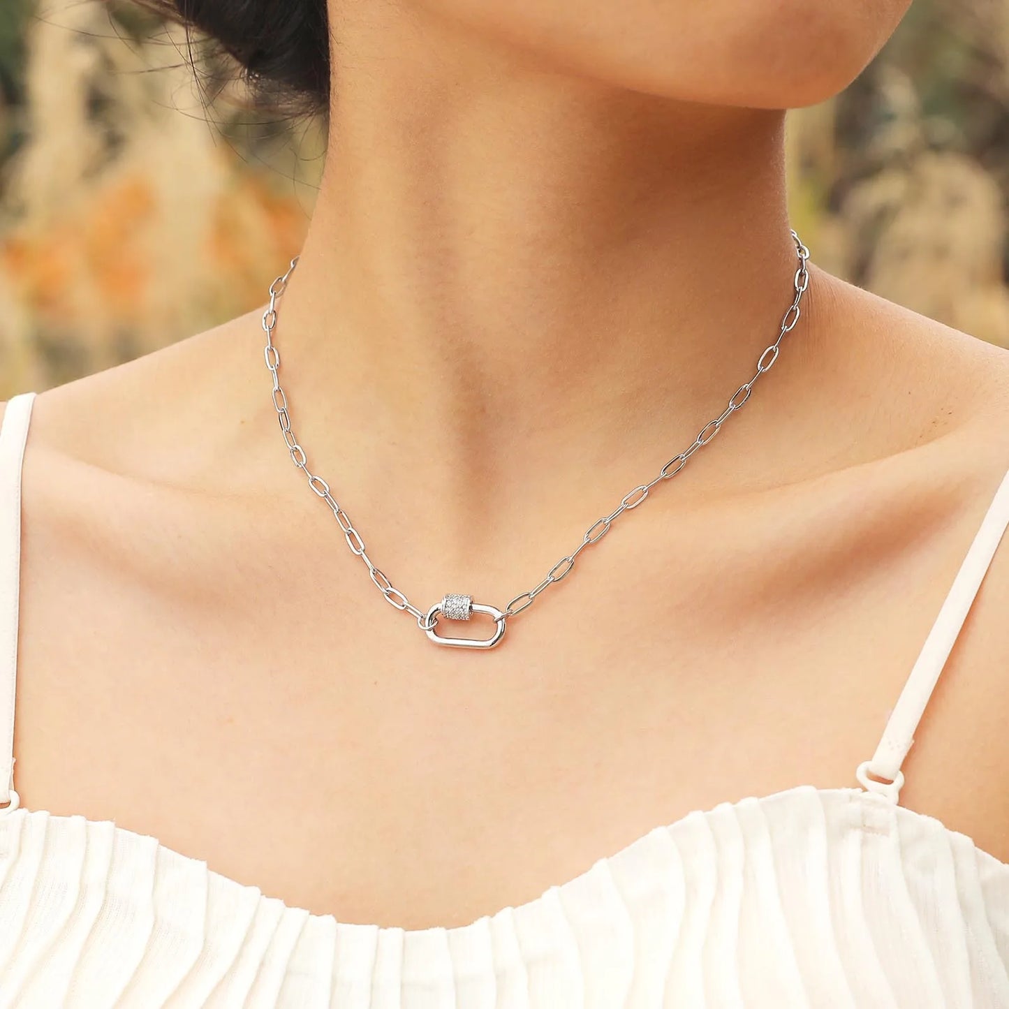 Beautiful Luxury Paper Clip Link Chain Fashion Necklace - 18K Gold Plated Jewelry