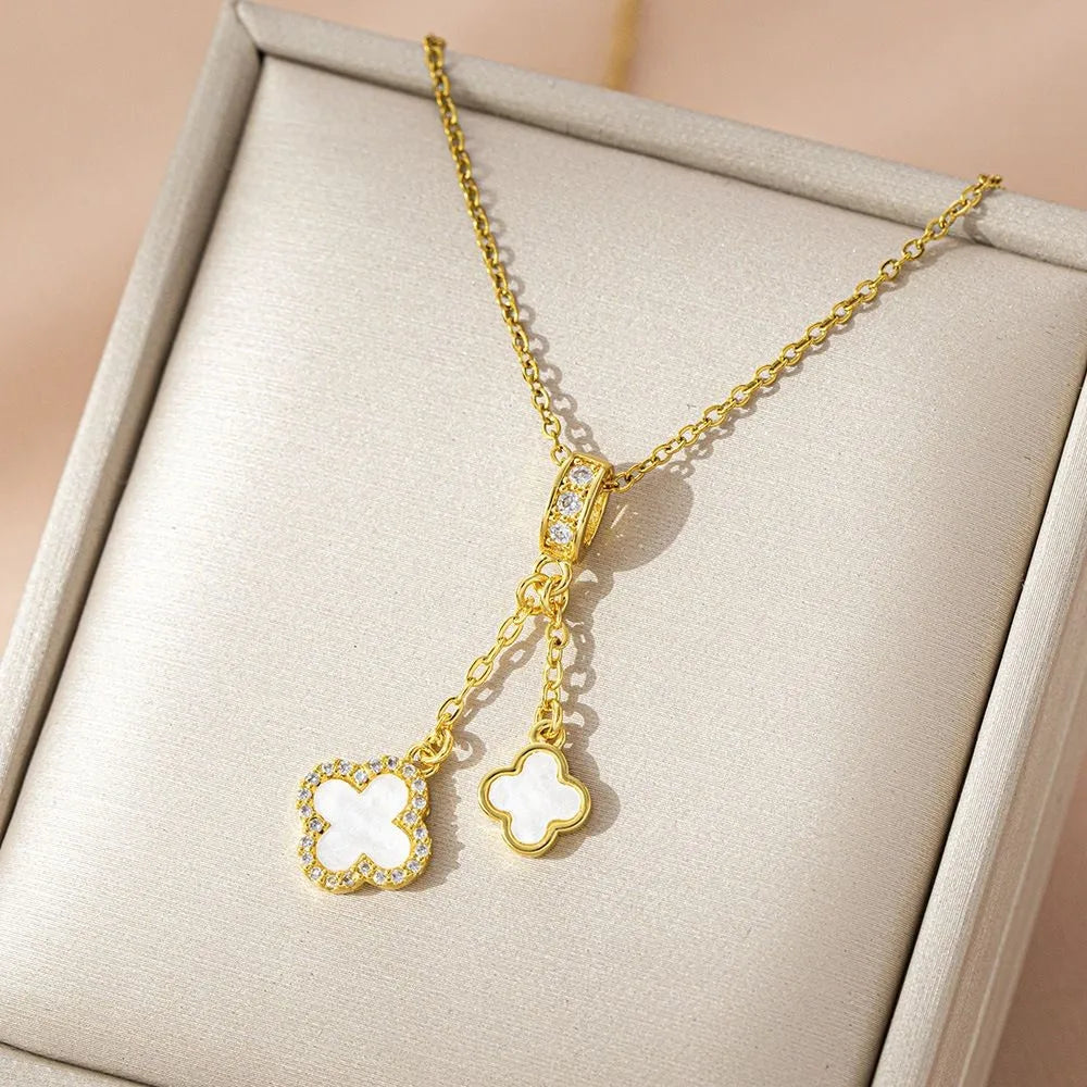 High-Quality Four-Leaf Clover Pendant Necklace - Lucky Charm Jewelry