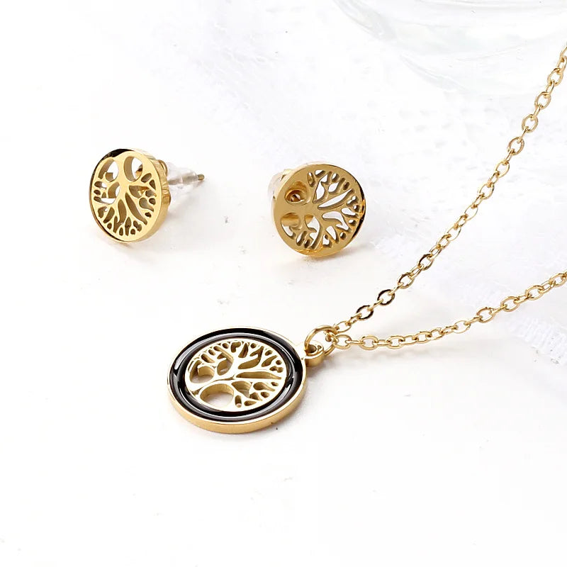 Elegant & Style Life Tree Necklace & Earring Set