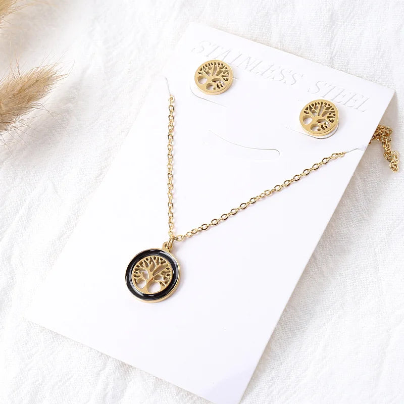 Elegant & Style Life Tree Necklace & Earring Set