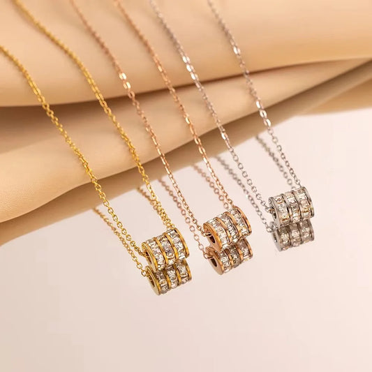 Trendy Women's Radiance Imitation Diamond - Cut Necklace. Modern Women's Stainless Steel Style Diamond-Cut Necklace