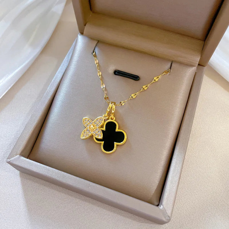 Luxury Floral Four-Leaf Lucky Fashion Necklace